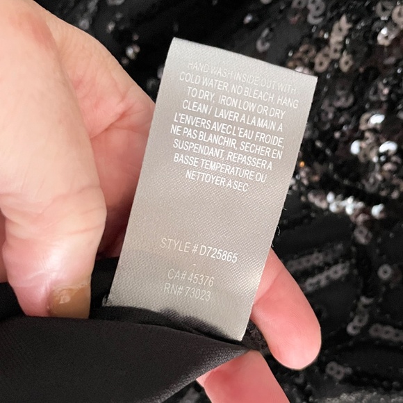 Suzy Shier Formal Dress Swing Art deco Great Gatsby Sequin Fringes Black Sz XL - Picture 15 of 15